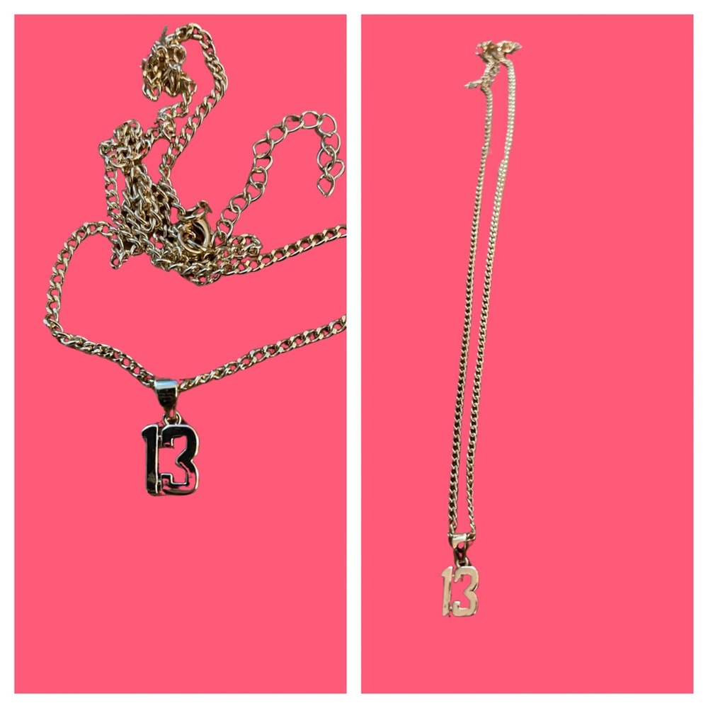 Super cute Taylor Swift 13 gold tone necklace. Perfect Easter basket stuffer